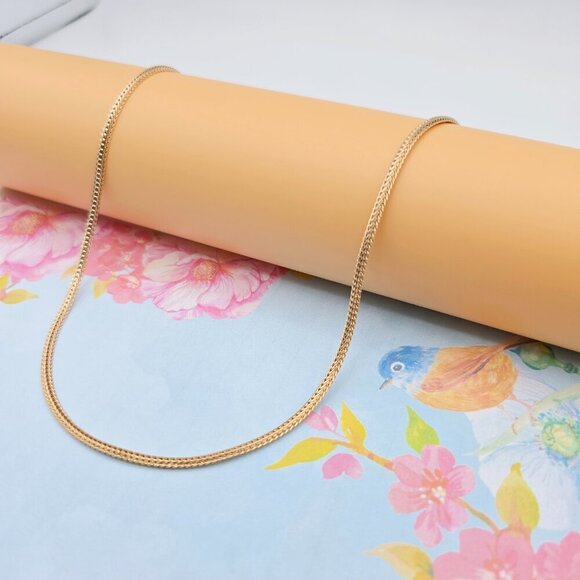 Classic Flat Chain Rose Gold Necklace for Elegant Everyday Wear, XPNL0074 - Picture 2 of 12